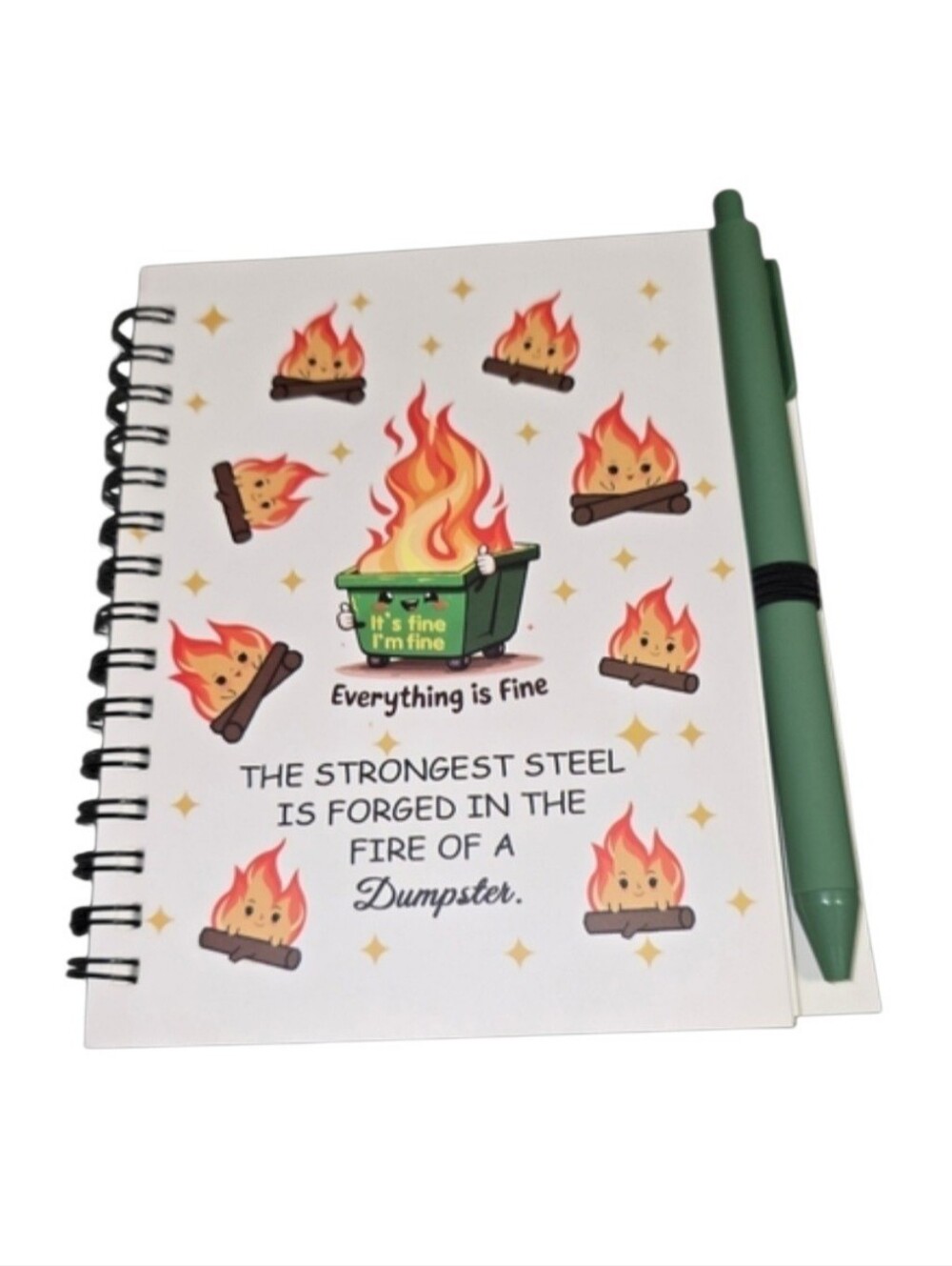 Everything Is Fine Dumpster Fire! Tote Bags, Notebook Or Socks - Picture 6 of 8